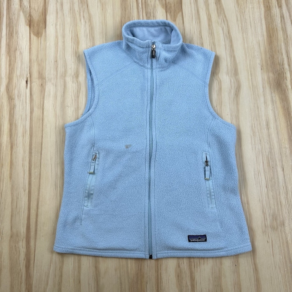 Patagonia Women's Synchilla Fleece Vest Medium Blue Light Blue Y2K Sleeveless